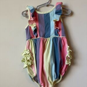 Ruffle Butts striped  Romper size 2 T